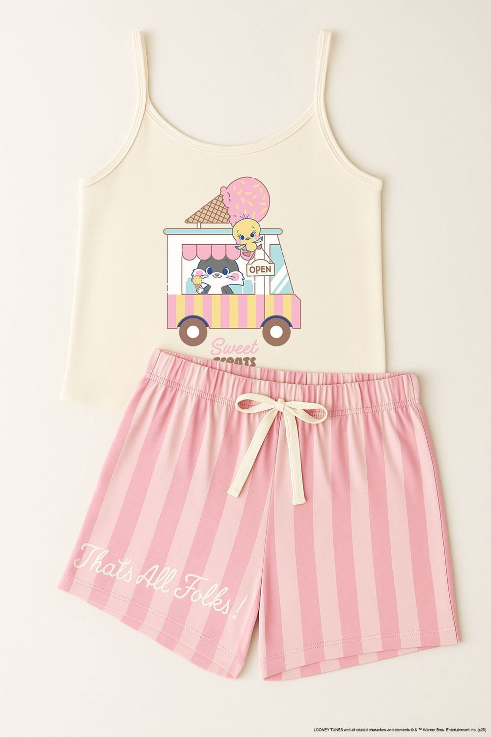 Ensemble de Pyjama Camisole et Short Looney Tunes Sweet Treats Pour Femmes Tweety et Sylvester - 2 Pièces