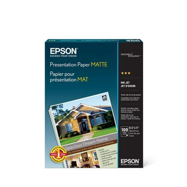 Epson - Papier pour Présentation Mat - 8.5X11-100 Pack