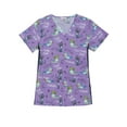 thumbnail image 1 of Purrfectly Chill V-Neck Print Scrub Top, 1 of 2