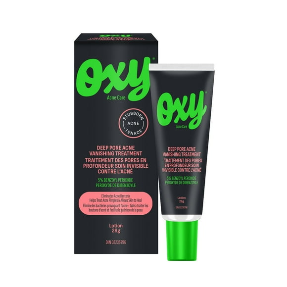 Traitement de disparition de l'acné des pores profonds Oxy - 5 % de peroxyde de benzoyle - Contrôle de l'acné tenace - Aide à traiter et à prévenir les éruptions cutanées - Permet à la peau de guérir - Testé dermatologiquement Traitement localisé contre l'acné, 28g