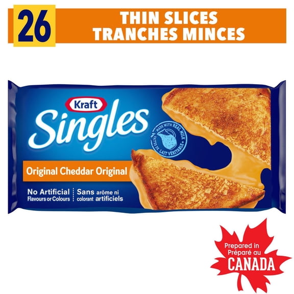 Kraft Singles Original Process Cheese Product Thin Slices, 26 ct Pack