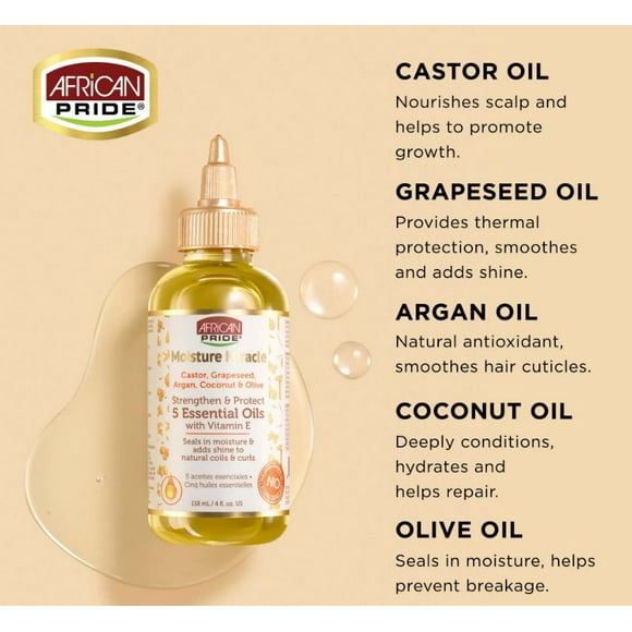 African Pride Moisture Miracle 5 Essential Oils, 4oz