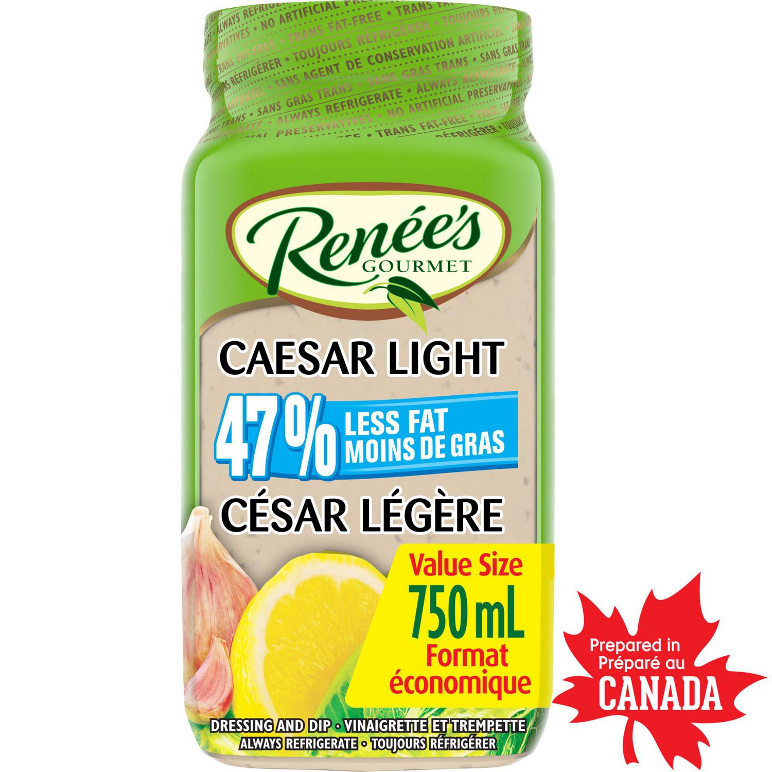 Vinaigrette César légère Renée’s, 750 mL Vinaigrette César