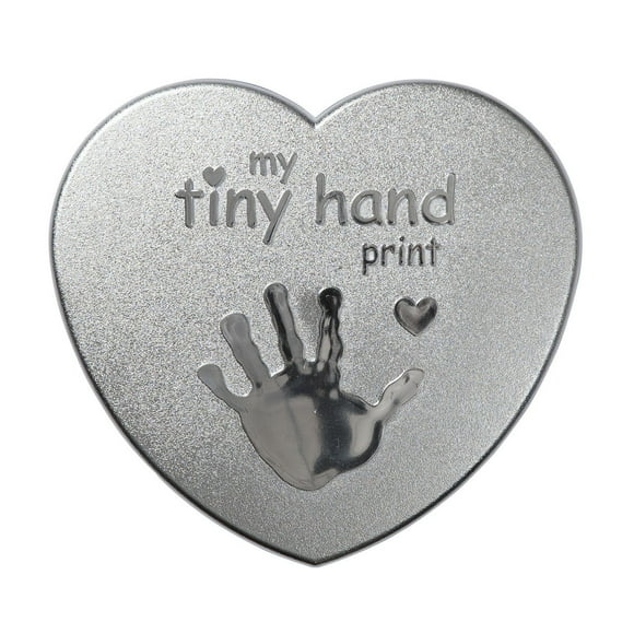 Create a fond memory with this Stepping Stones Baby Handprint Kit. It comes with a beautiful silver heart container., Mold/Plaster/Easel