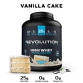 thumbnail image 2 of Revolution Nutrition, High Whey, Protein Powder 6LB, Whey Isolate of Protein, 73 Servings, Gluten Free, Lean Muscle Mass For Men & Women, Vanilla Cake, 2 of 8