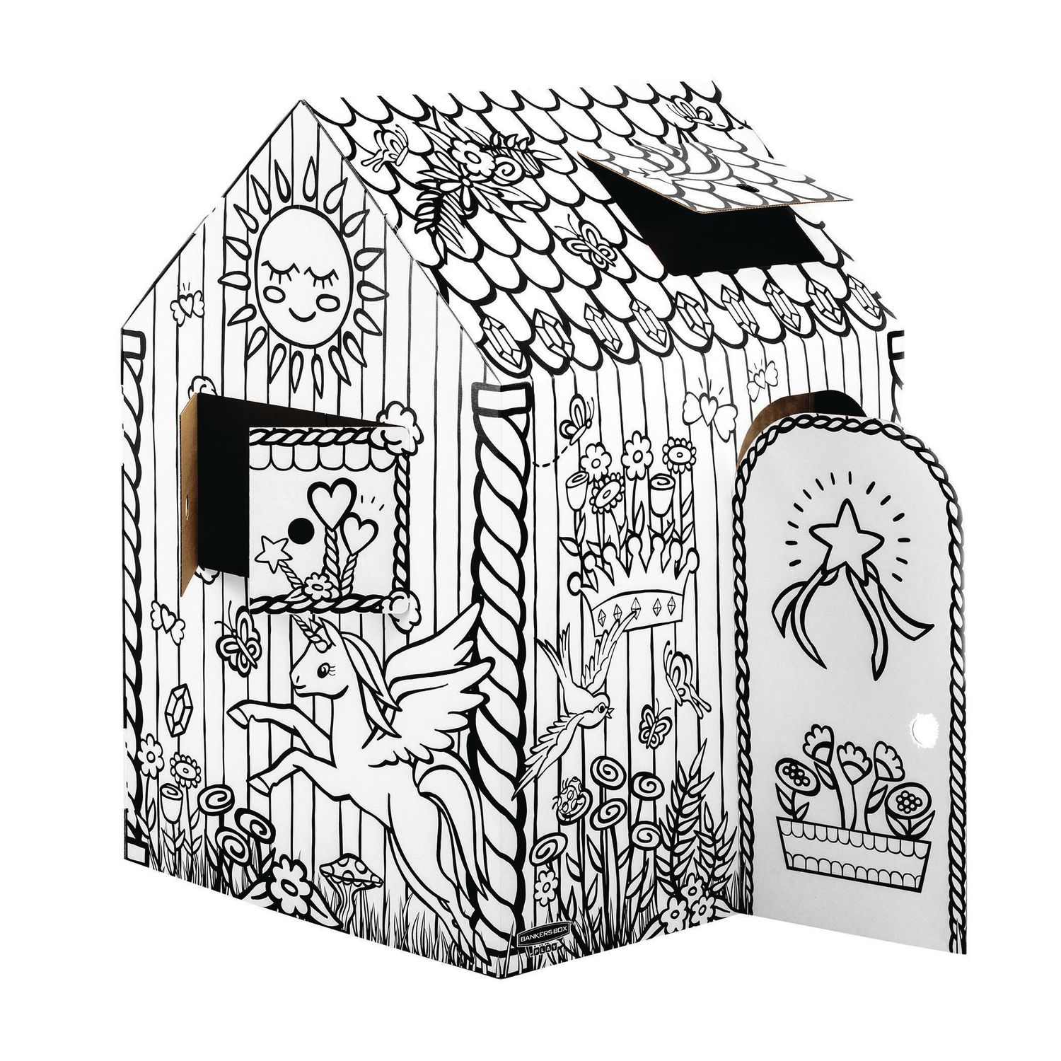 Bankers Box Cabane en carton Licorne, à colorier…