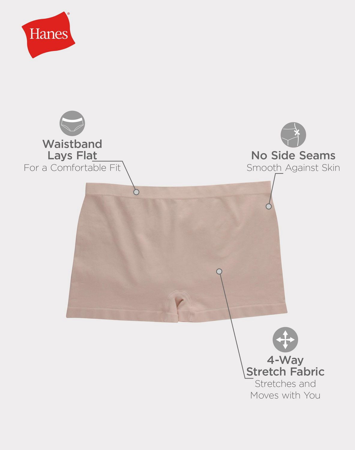 Hanes Women's Comfort Flex Fit Seamless Boyshort - Pack of 4