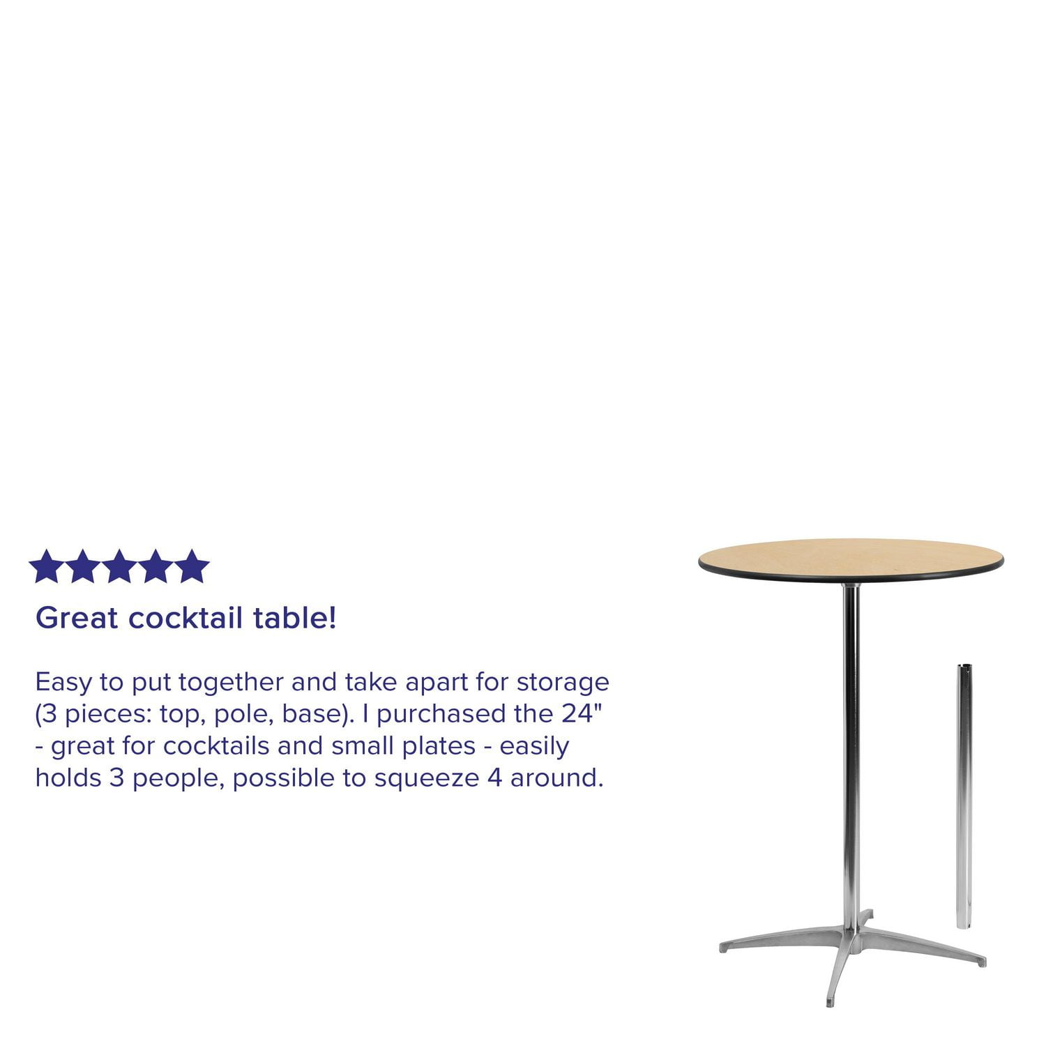 Flash furniture round on sale wood cocktail table