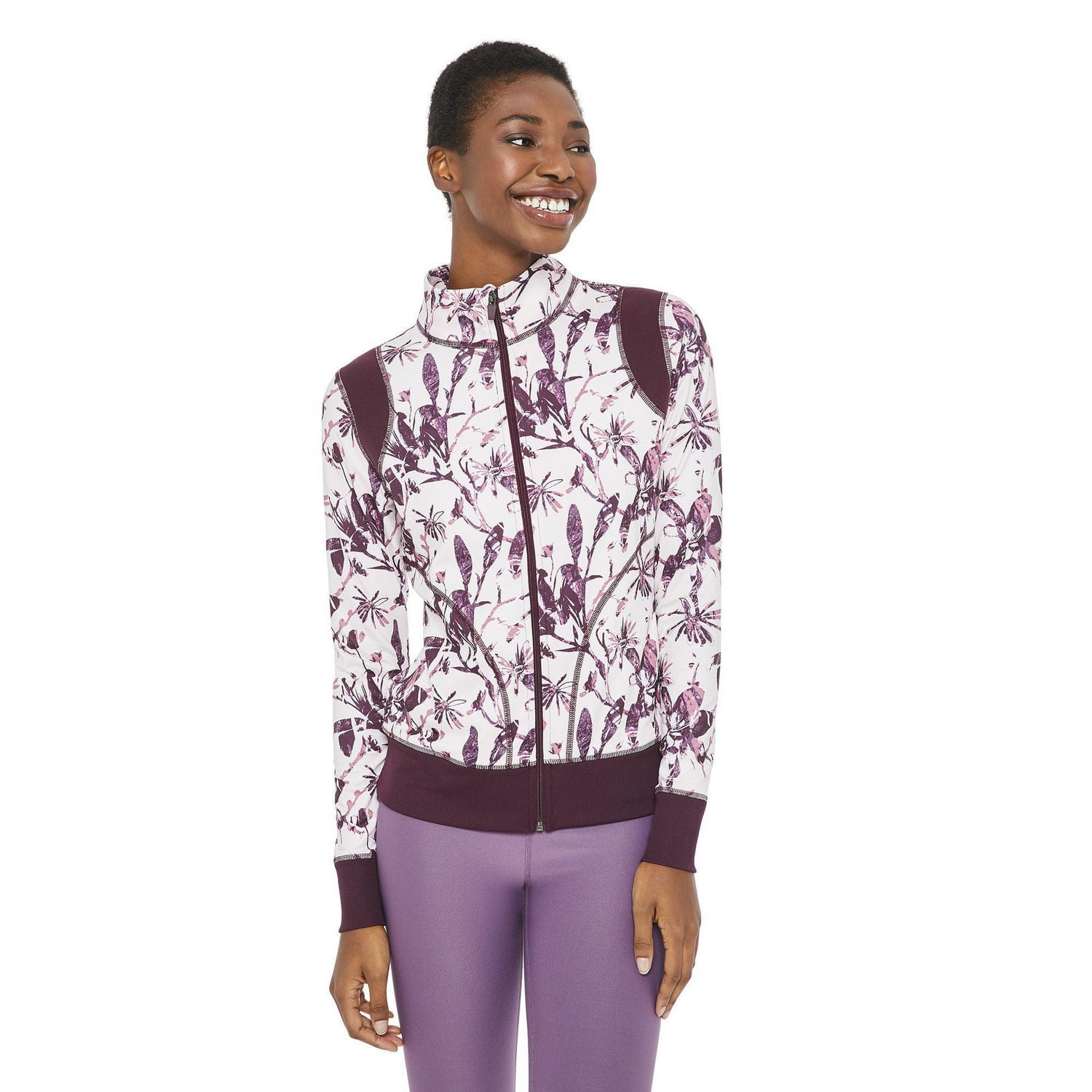 Athletic Works Women's Printed Ribbed ZipUp Jacket Walmart Canada