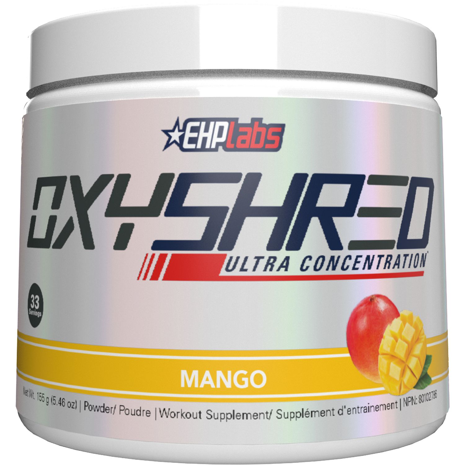 EHPLabs OxyShred – Thermogenic Pre-Workout Powder and Shredding Supplement, Mango