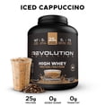 thumbnail image 2 of Revolution Nutrition, High Whey, Protein Powder 6LB, Whey Isolate, 25g of Protein Per Scoop, 2700 g, 73 Servings, Gluten Free, Lean Muscle Mass For Men & Women, Iced Cappuccino (6 Pounds), 2 of 8
