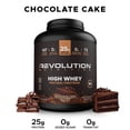 thumbnail image 2 of Revolution Nutrition, High Whey, Protein Powder 6LB, Whey Isolate, 25g of Protein Per Scoop, 2700 g, 73 Servings, Gluten Free, Lean Muscle Mass For Men & Women, Chocolate Cake (6 Pounds), 2 of 8