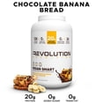 thumbnail image 3 of Revolution Nutrition, Vegan Smart, Vegan Protein Powder, 20g Of Protein Per Scoop, 908g, 26 Servings, Dairy Free, Plant Based, Sugar Free, Soy Free, Keto Friendly, For Men & Women, Chocolate Banana Bread (2 Pounds), 3 of 9