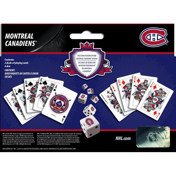 Masterpieces Puzzle Company Montreal Canadiens Deux Jeux De Cartes À Jouer  Et Ensemble De Dés 