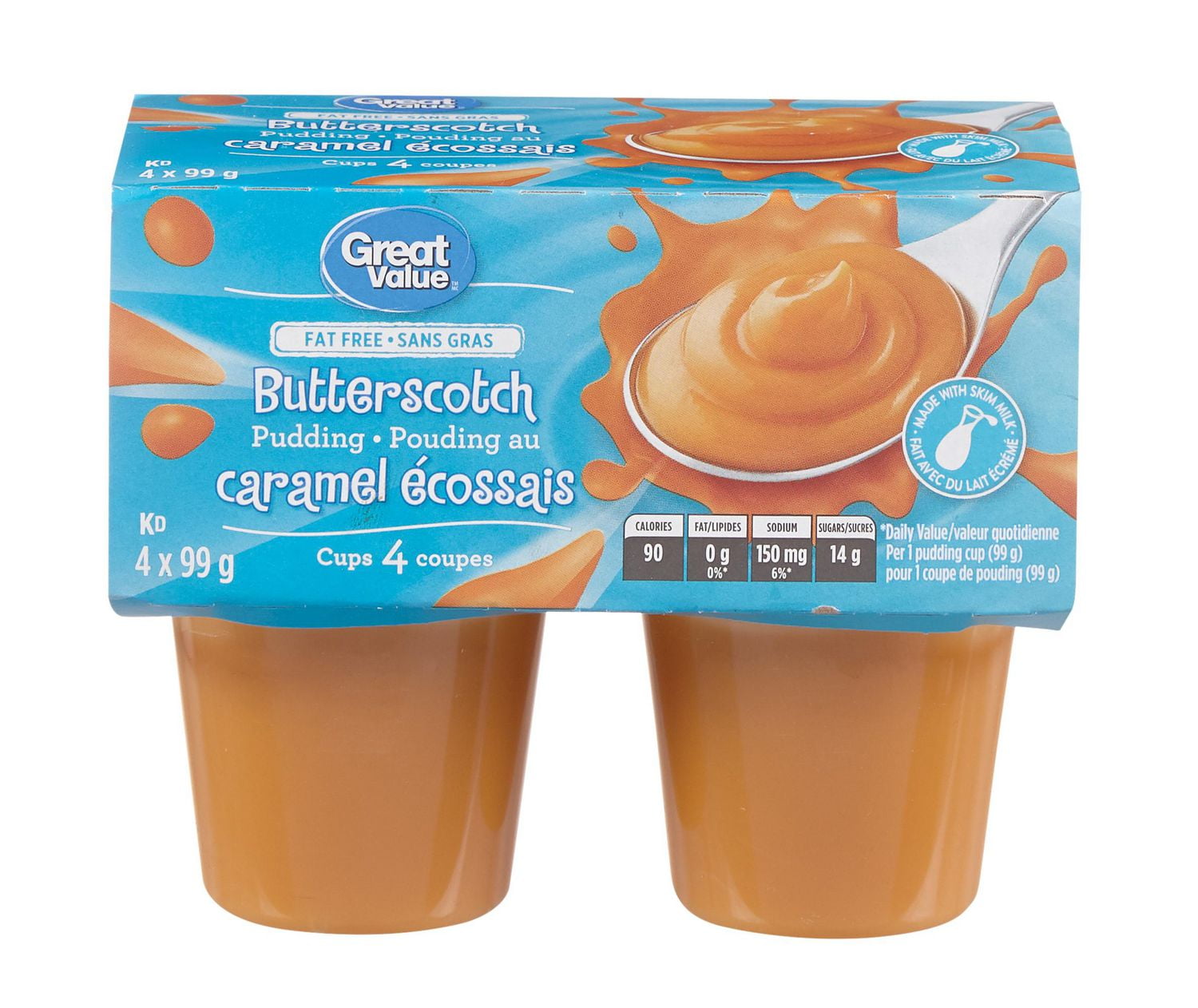 Great Value Fat Free Butterscotch Flavoured Pudding Walmart Canada