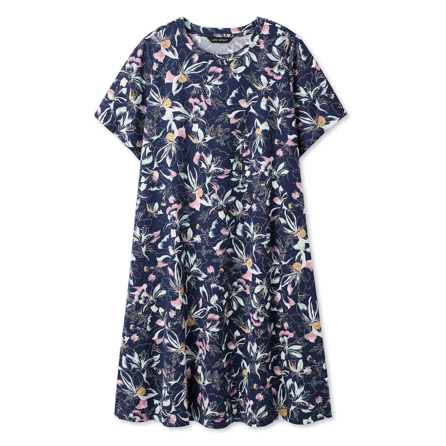 Lane Bryant Women's Plus Crew-Neck T-Shirt Dress