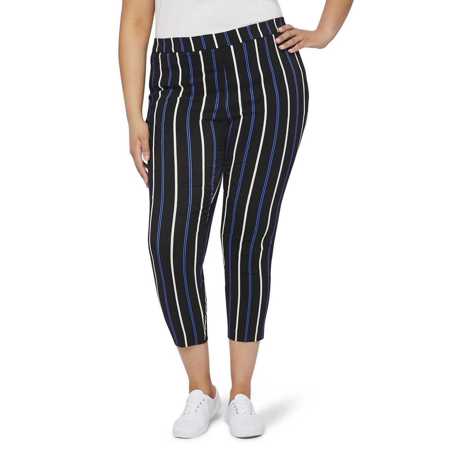 Plus Women's Printed Pull On Ankle Length Dress Pants Walmart