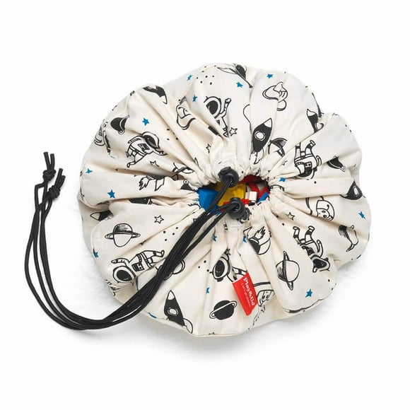 Play & Go - Galactic Adventure - 3-in-1 Mini Play Mat - Storage Bag & Diaper Bag - Space Theme with Planets and Stars - Fun & Interactive for Kids - 40 cm Diameter - Suitable for Newborn to Toddler - Easy to Carry Everywhere