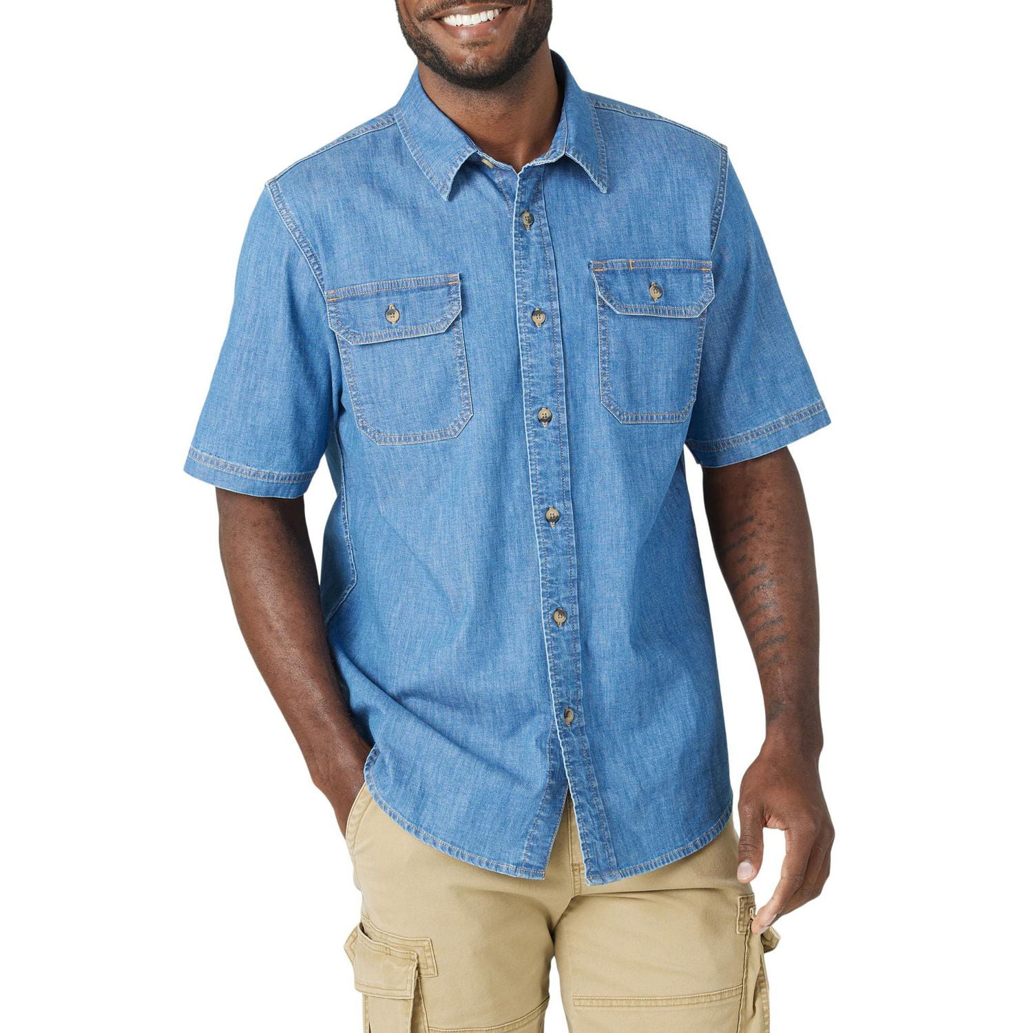 Wrangler denim shirts sales walmart