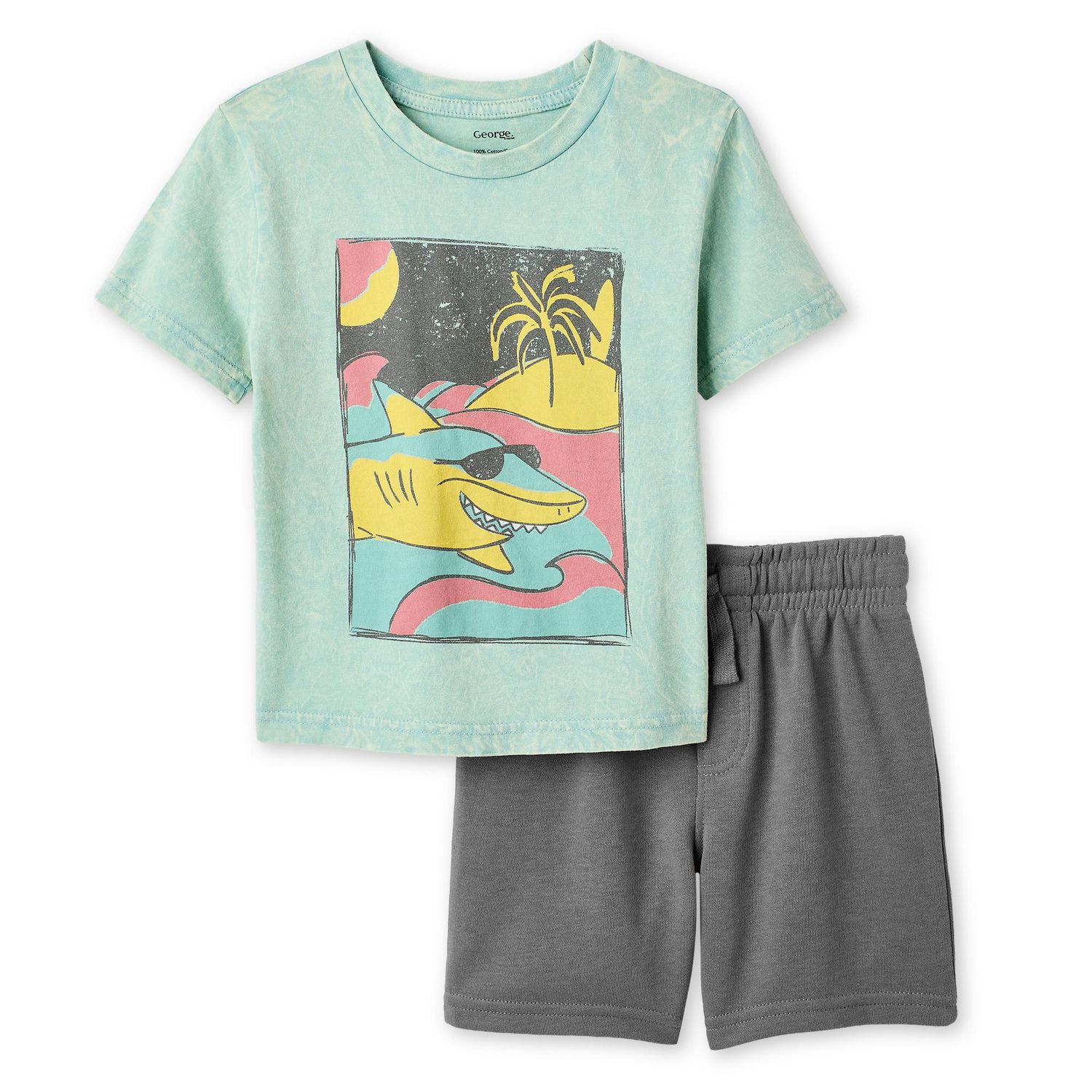 Ensemble 2 pièces avec t-shirt délavé George pour petits garçons