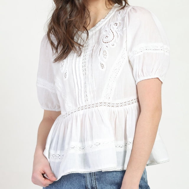 Bloom Girl, Short Sleeve A line Blouse, Sizes XS-XL