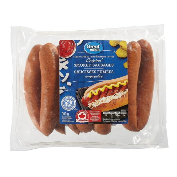 Great Value Original Smoked Sausages, 900 g