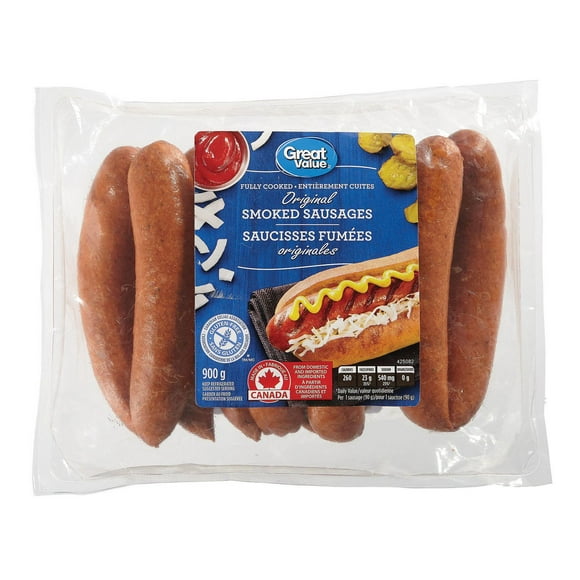 Great Value Original Smoked Sausages, 900 g