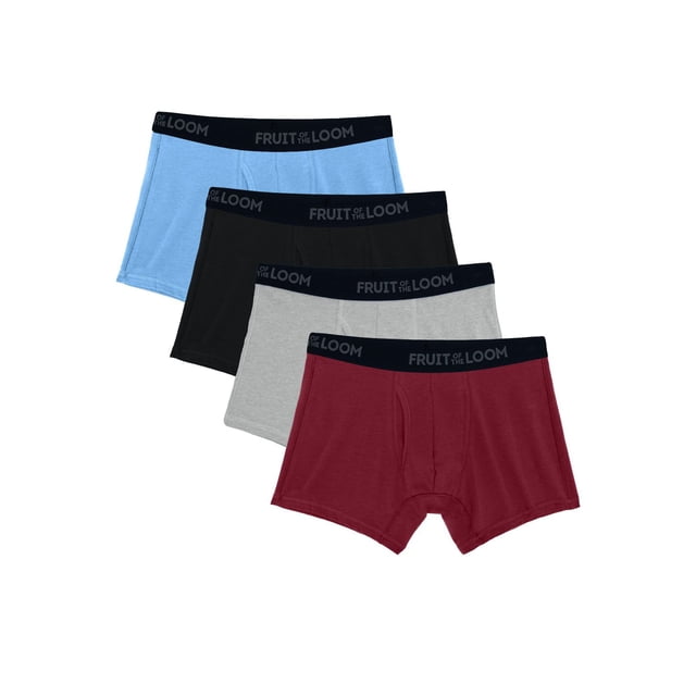Men's All Day Comfort Cotton Stretch Trunk Underwear, Assorted 4 Pack