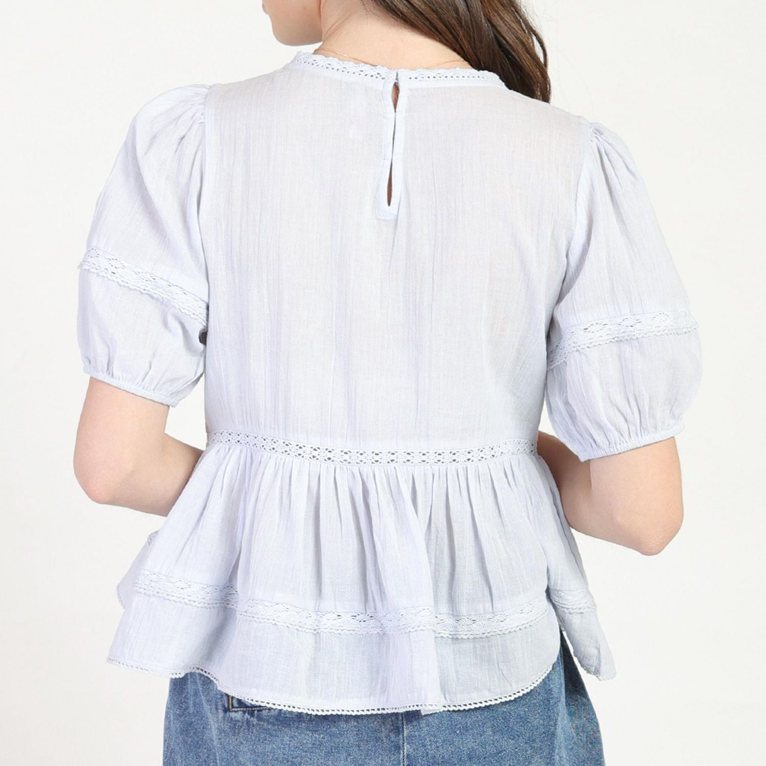 Bloom Girl, Short Sleeve A line Blouse, Sizes XS-XL