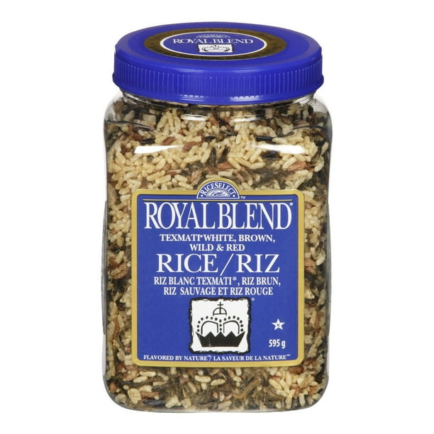 Mélange royal de riz blanc texmati, riz brun, riz sauvage et riz rouge de RiceSelect, bocal de 595 g