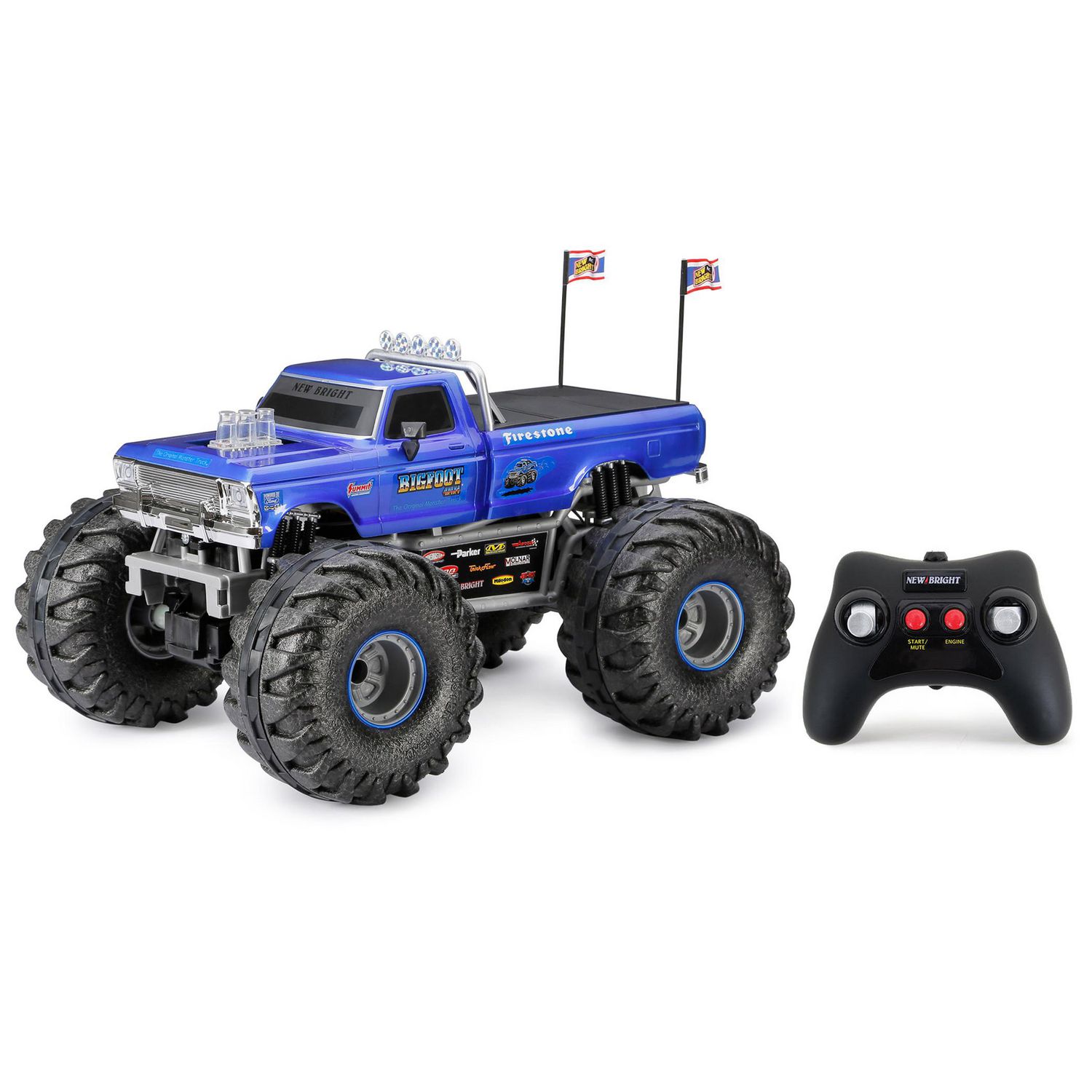 New Bright 1:10 Scale Bigfoot RC Monster Truck with Lights and Sounds 