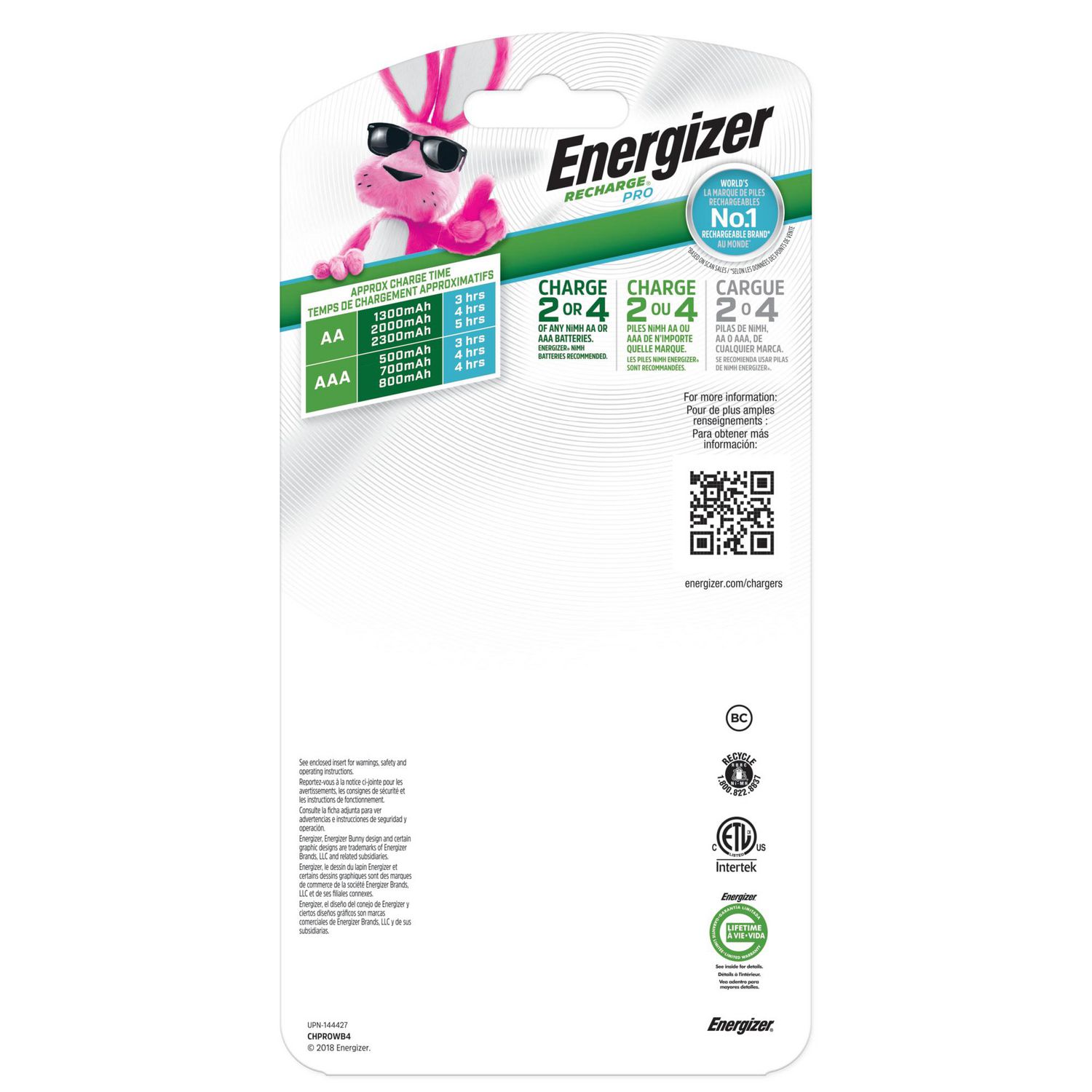 Chargeur Energizer Recharge Pro pour piles NiMH rechargeables AA et AAA Chargeur  PRO 