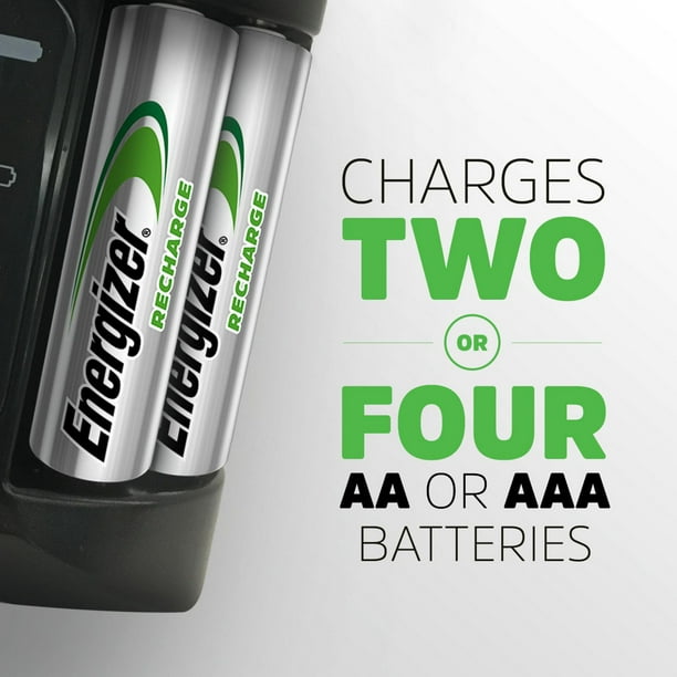 Energizer Chargeur pour piles rechargeables AA et AAA (Recharge Pro) avec 4  piles recharge