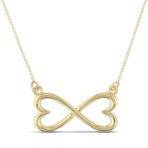 Quintessential 10 Kt Gold 17 Double Heart Necklace Walmartca 5677