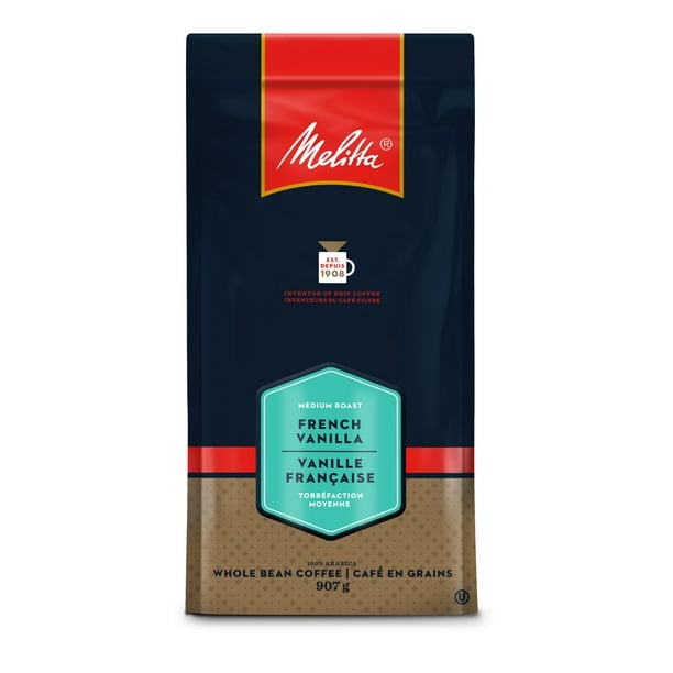 Café à grains entiers torréfaction moyenne de Melitta vanille française 907 g