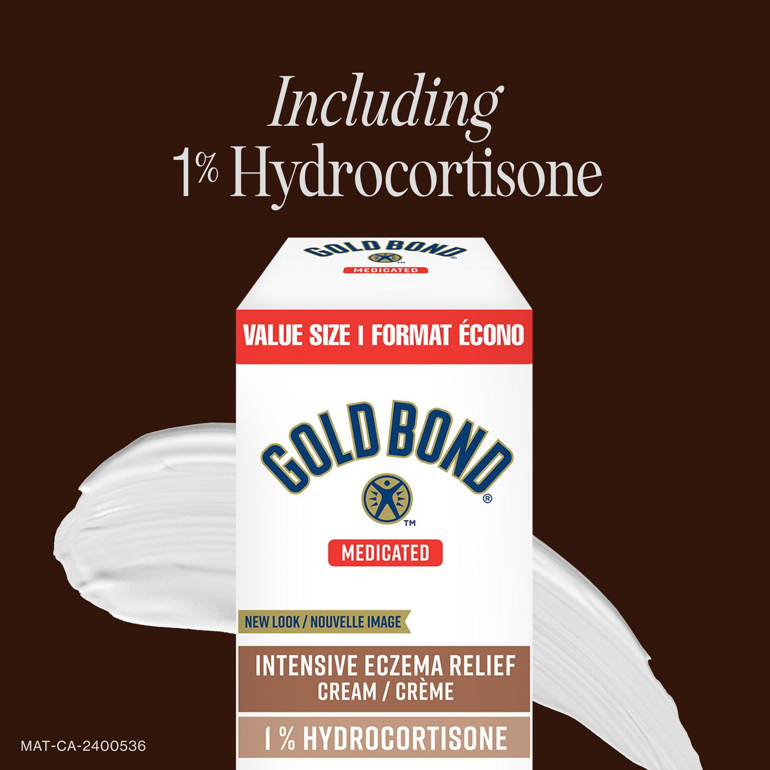 Gold Bond Eczema Relief Crème Médicamentée 1% Hydrocortisone, 56g, traitement médicamenteux de l'eczéma avec 5 hydratants pour soulager les démangeaisons, les éruptions cutanées, les rougeurs, la rugosité, les irritations et l'inflammation 56 g