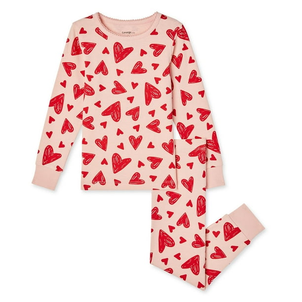 George Toddler Girls' Rib Pajamas 2-Piece Set - Walmart.ca