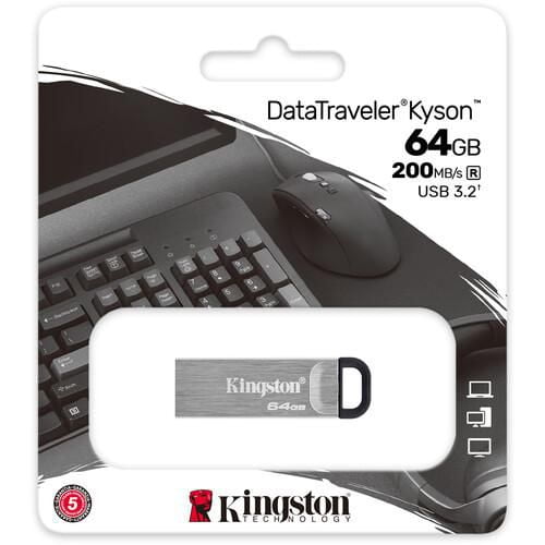 Kingston Clé USB 3.2 en Métal Kyson DataTraveler 64 Go (DTKN/64GBCR)