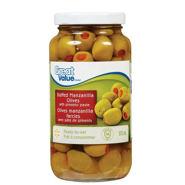 Olives manzanilla farcies de Great Value 375 ml