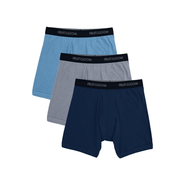 Men's Breathable Cotton Mesh Boxer Brief Underwear, Assorted 3 pack