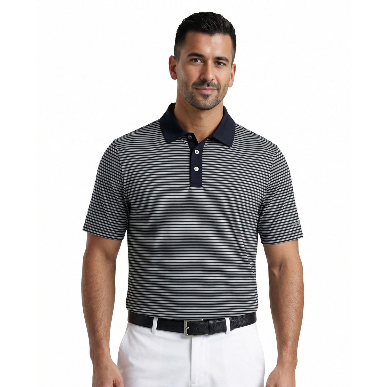 Polo à manches courtes PGAT TOUR Course Essentials pour homme, rayures d'entraînement