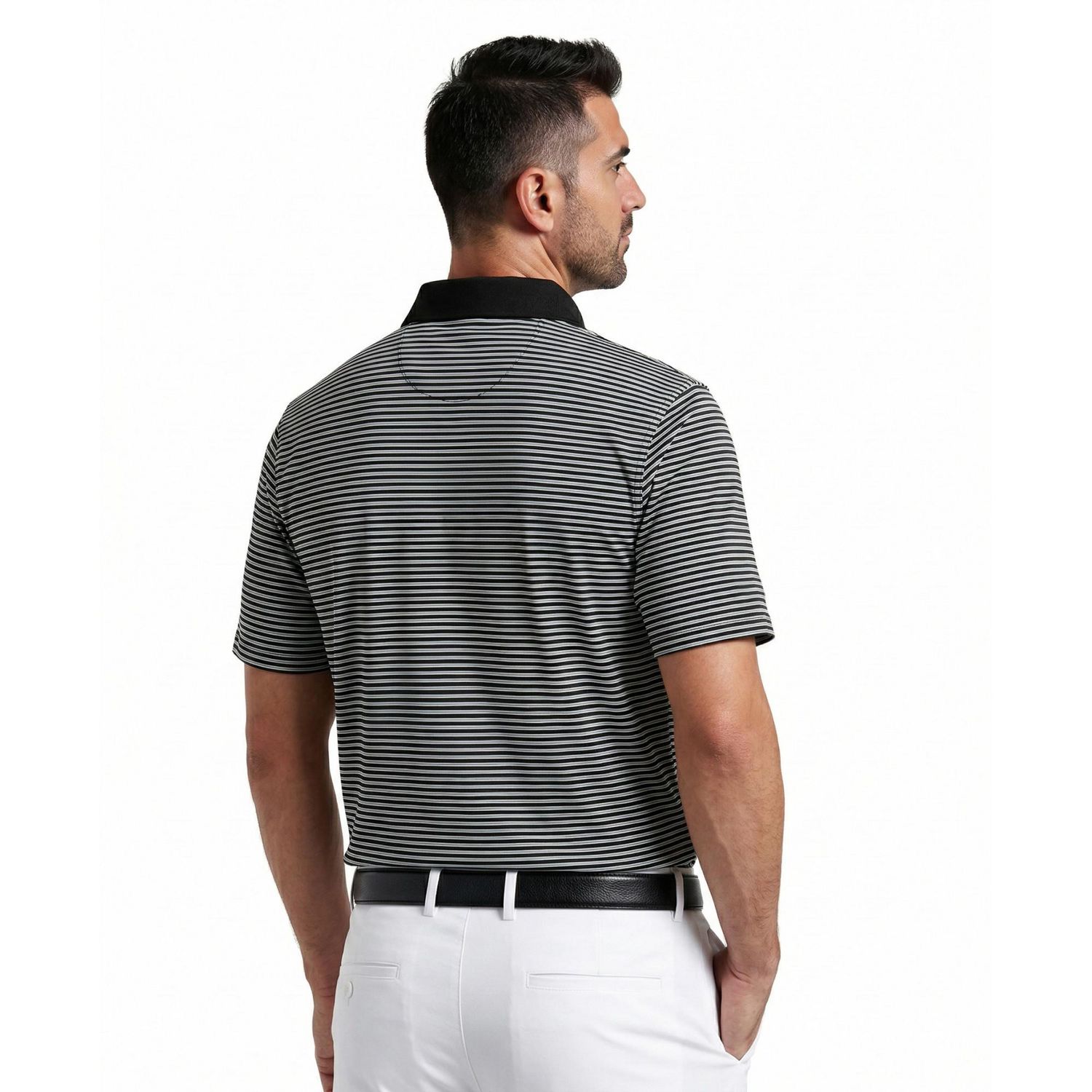 Polo à manches courtes PGAT TOUR Course Essentials pour homme, rayures d'entraînement