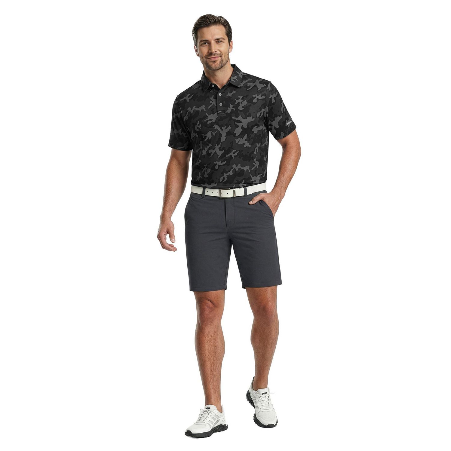 Polo à manches courtes pour homme PGAT TOUR Course Essentials, imprimé camouflage