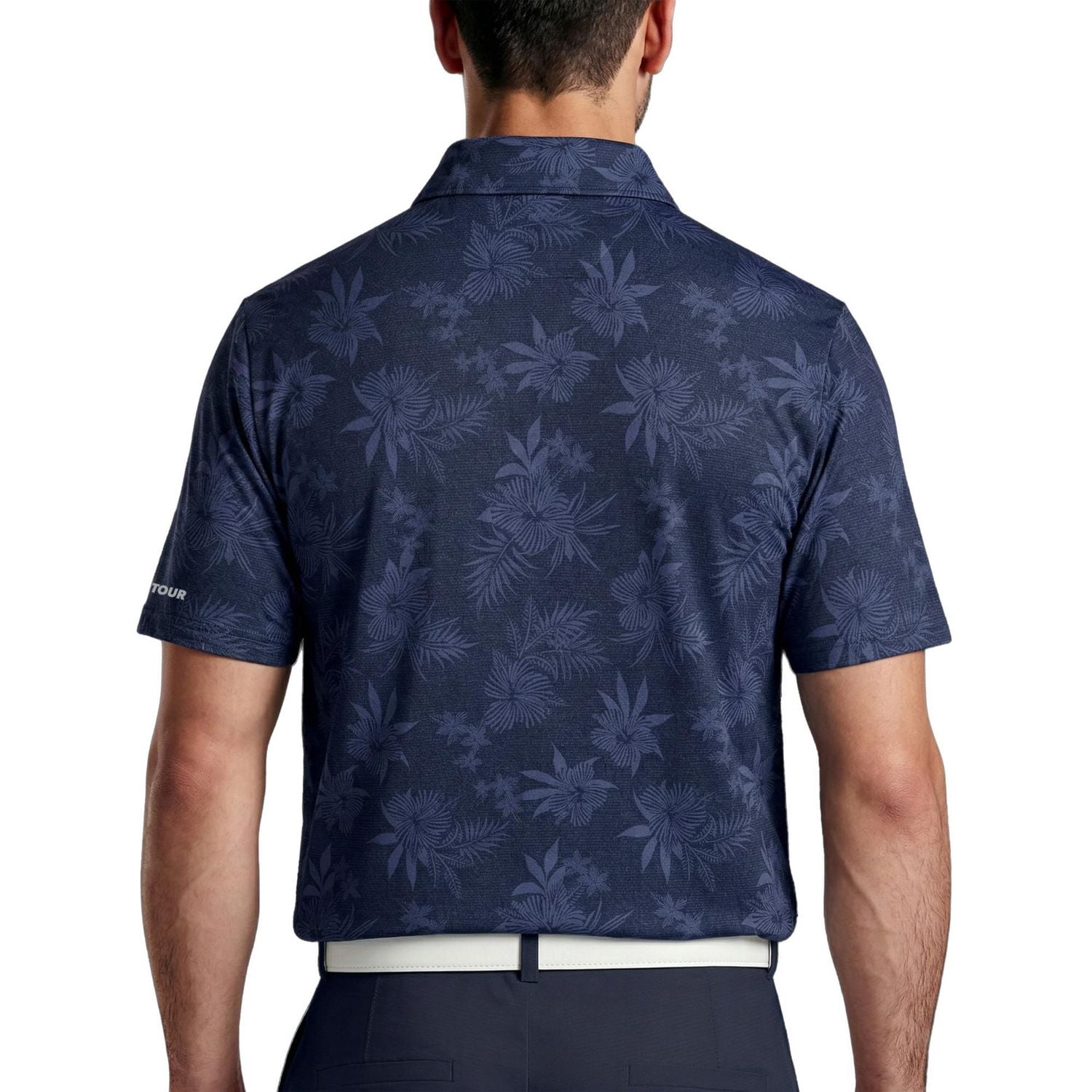 Polo à manches courtes pour homme PGAT TOUR Course Essentials, imprimé tropical intégral