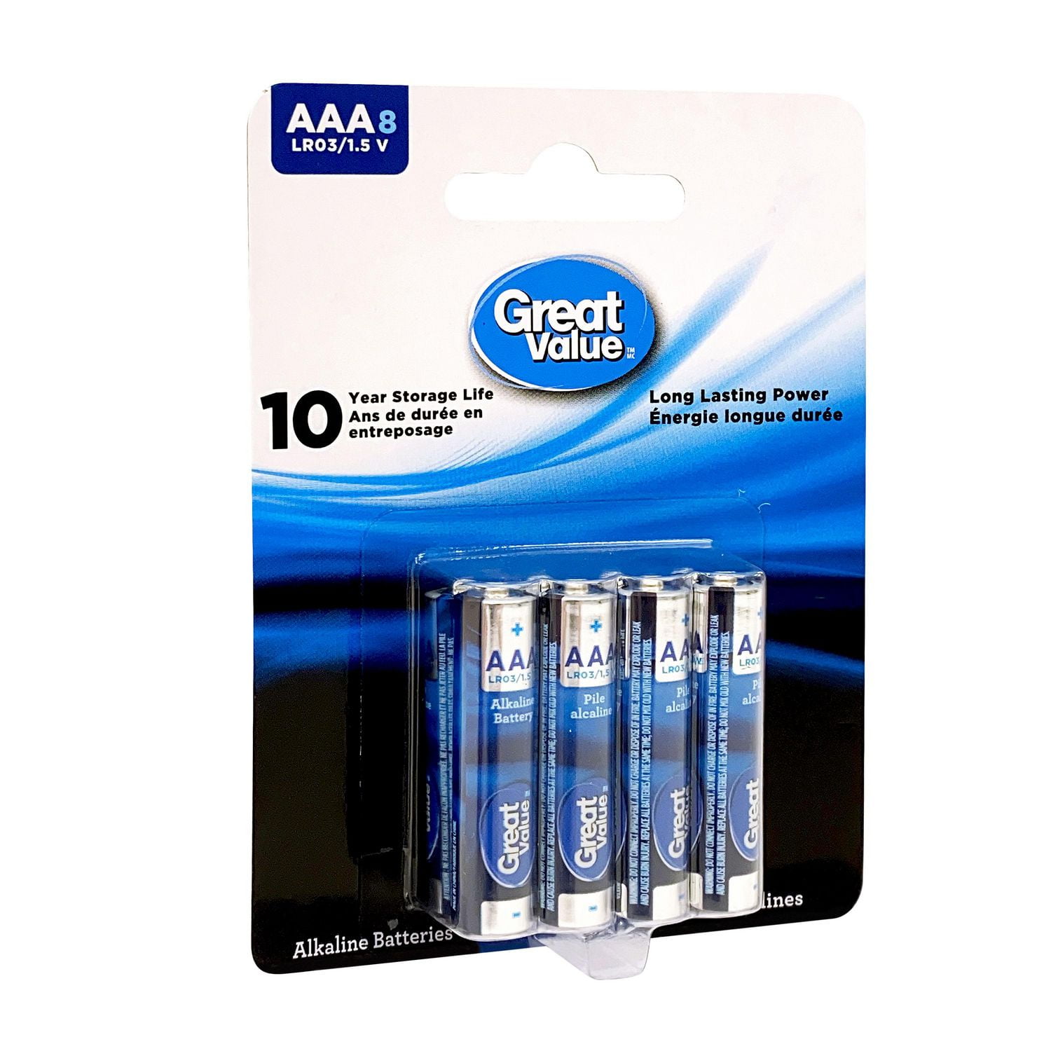 AAA Great Value Alkaline Batteries 8 Pack Walmart Canada