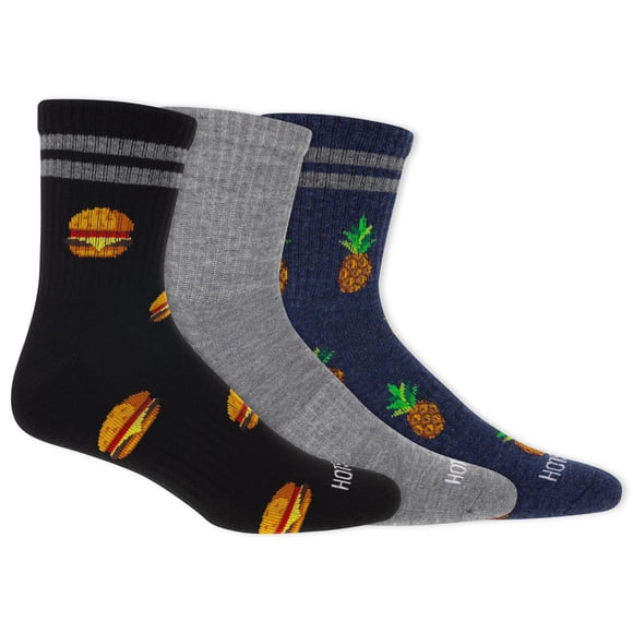 HOTSOX Mi-Chaussettes Coussinées de mode pour hommes. 3 paires. Taille 6-12
