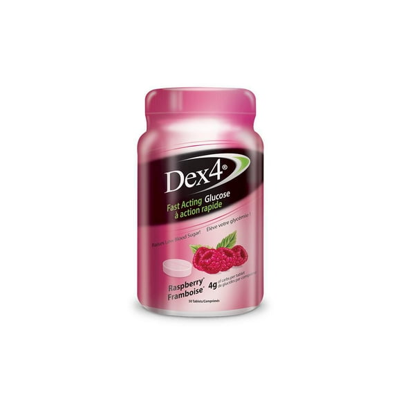 DEX4 Glucose tablets Raspberry, 50 Count Bottle