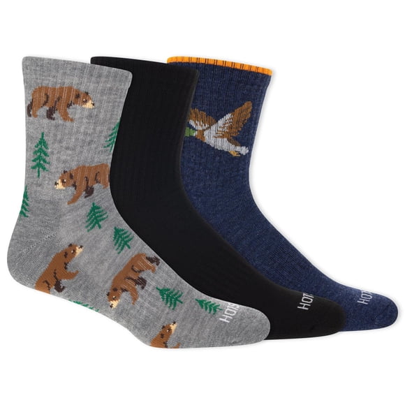 HOTSOX Mi-Chaussettes Coussinées de mode pour hommes. 3 paires. Taille 6-12