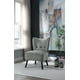 Topline Home Furnishings Chaise d'appoint en velours gris – image 1 sur 4