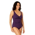 thumbnail image 2 of Lands' End Women's Size S-XXL Nylon Spandex V Neck One-Piece Swimsuit with Shirring Detail, 2 of 5
